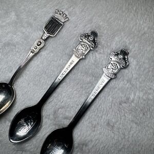 Rolex Bucherer Collector Spoons Set Of 2 Lucerne Geneve & 1 France Silver Plate